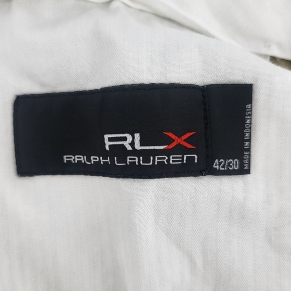 RLX Ralph Lauren Mens 42x27 Golf Pants Khaki Relaxed Fit Lightweight hemmed - Picture 7 of 10